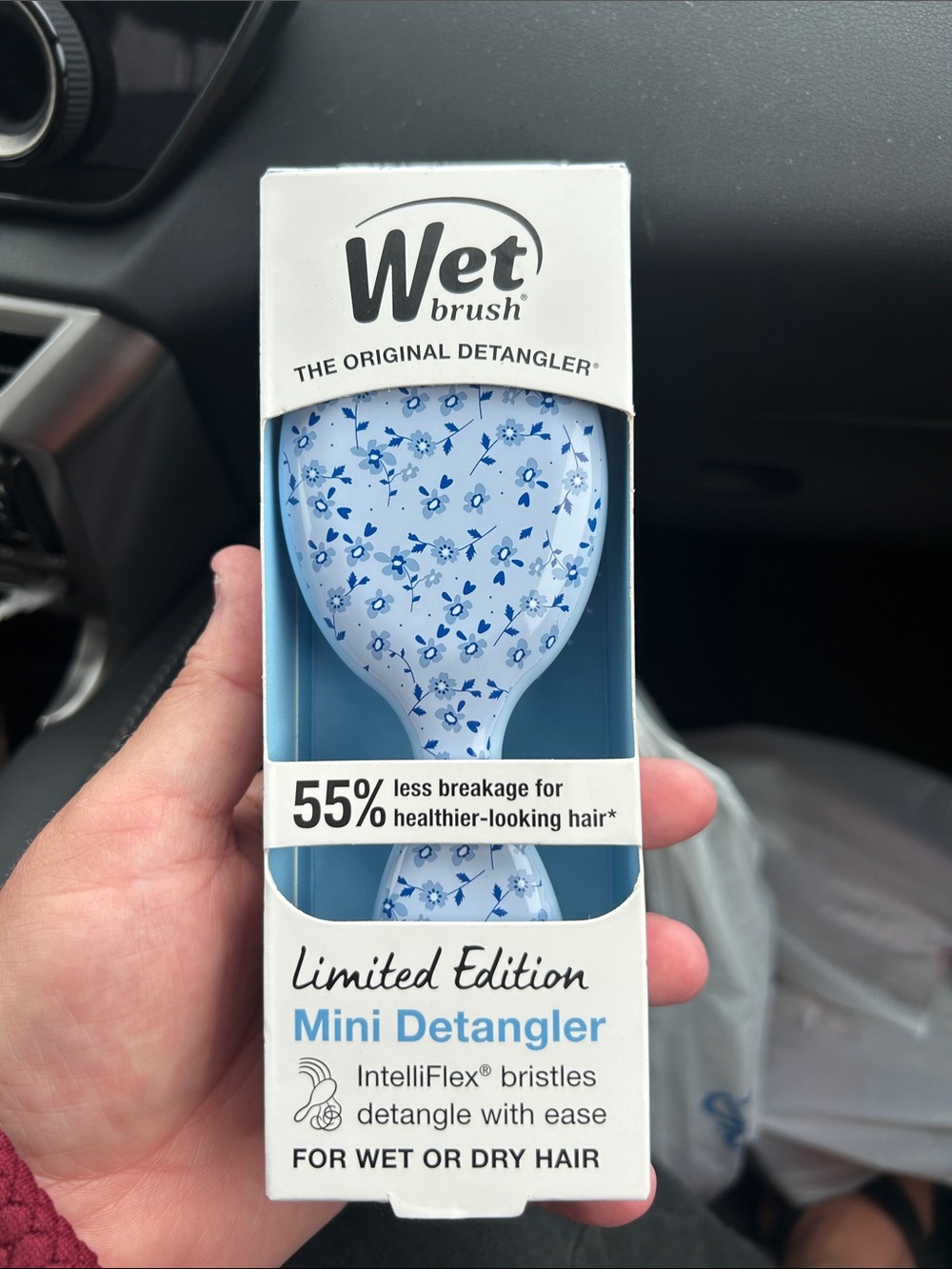 Limited Edition Mini Detangler - Light Blue Floral